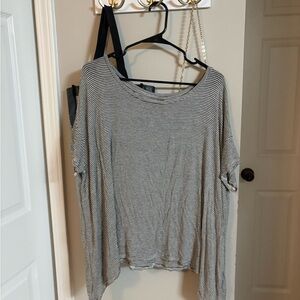 American Eagle Outfitters Black and White Striped Tee